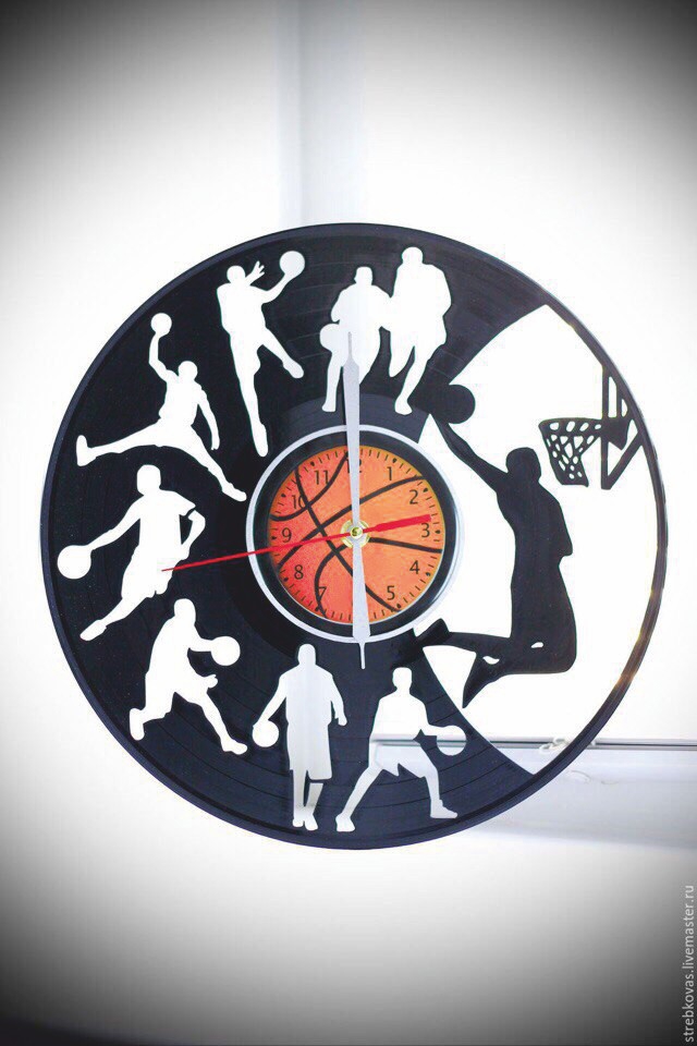 طرح ساعت بسکتبال مناسب برای استفاده در دستگاه های cnc چوب و cnc لیزر - basketball clock dxf file