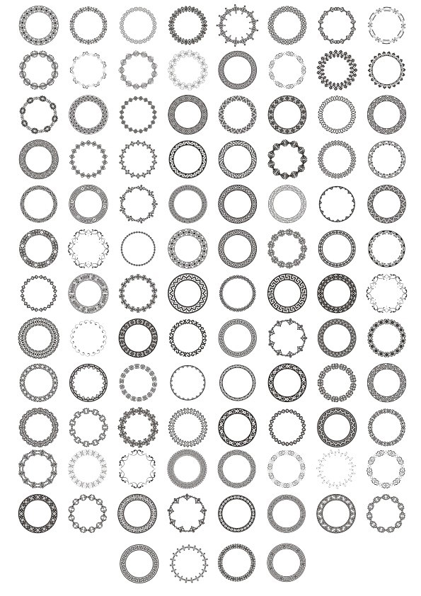 طرح فایل کورل cdr با طرح قاب گلدار ساده مناسب برای استفاده در دستگاه های cnc چوب و cnc لیزر - simple round floral frame set cdr file