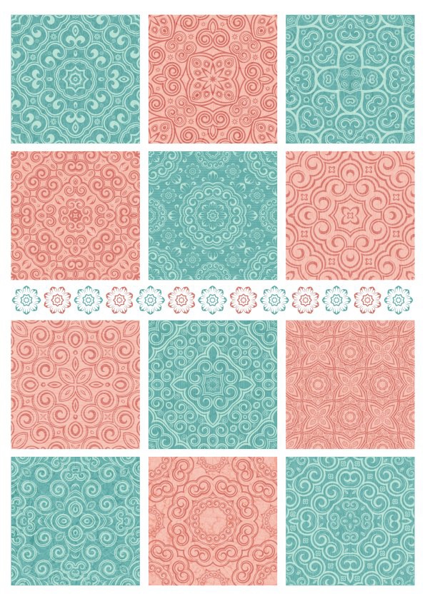 طرح الگوهای پارچه بدون درز مناسب برای استفاده در دستگاه های cnc چوب و cnc لیزر - seamless textile patterns cdr file
