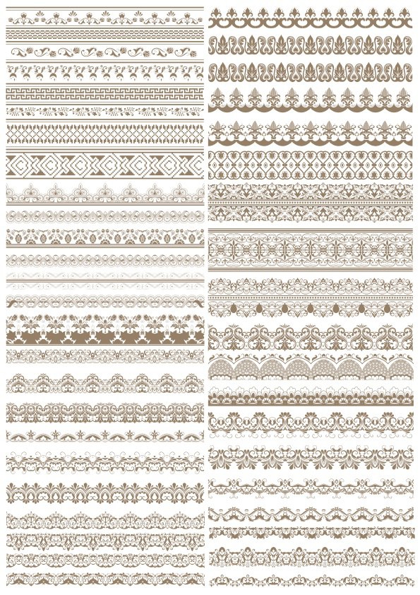 طرح فایل وکتور حاشیه توری فانتزی مناسب برای استفاده در دستگاه های cnc چوب و cnc لیزر - fancy lace border vectors cdr file