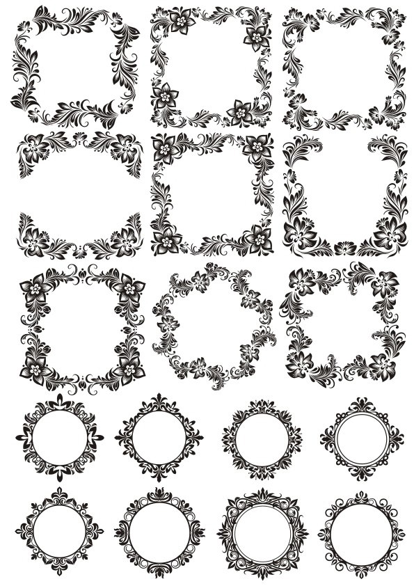 طرح تزیین گل مناسب برای استفاده در دستگاه های cnc چوب و cnc لیزر - flowers ornament cdr file