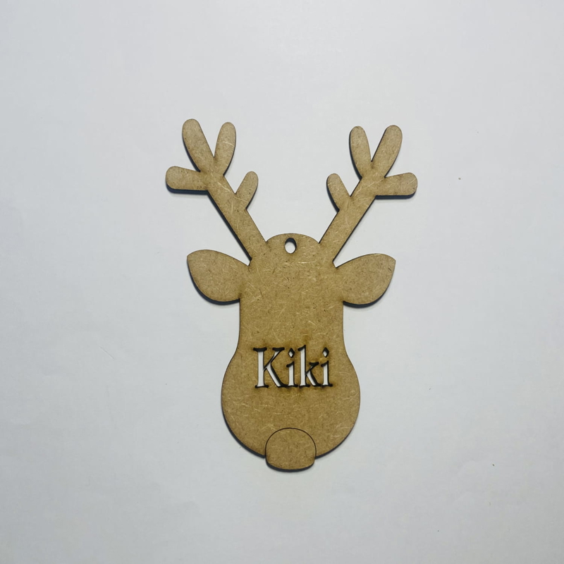 طرح گوزن شمالی طرح کریسمس مناسب برای استفاده در دستگاه های cnc چوب و cnc لیزر - laser cut personalised reindeer christmas decoration cdr file