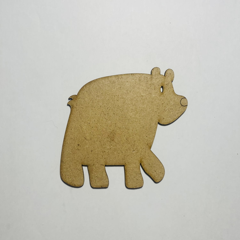 طرح خرس چوبی ناتمام مناسب برای استفاده در دستگاه های cnc چوب و cnc لیزر - laser cut unfinished wood bear cutout cdr file