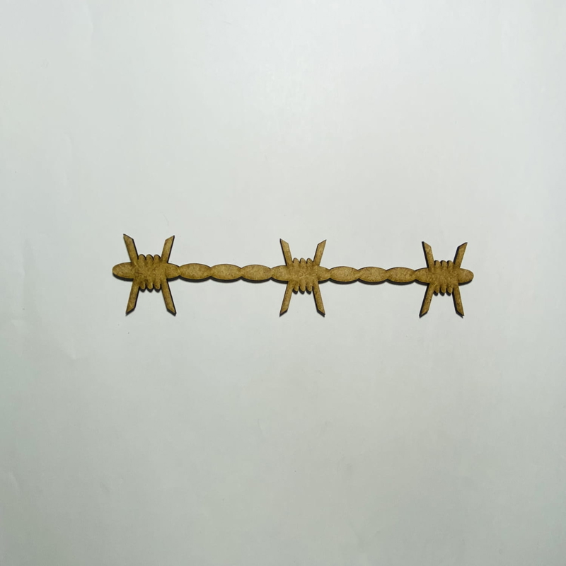 طرح سیم خاردار طرح چوب ناتمام مناسب برای استفاده در دستگاه های cnc چوب و cnc لیزر - laser cut barbed wire wooden cutout unfinished craft cdr file