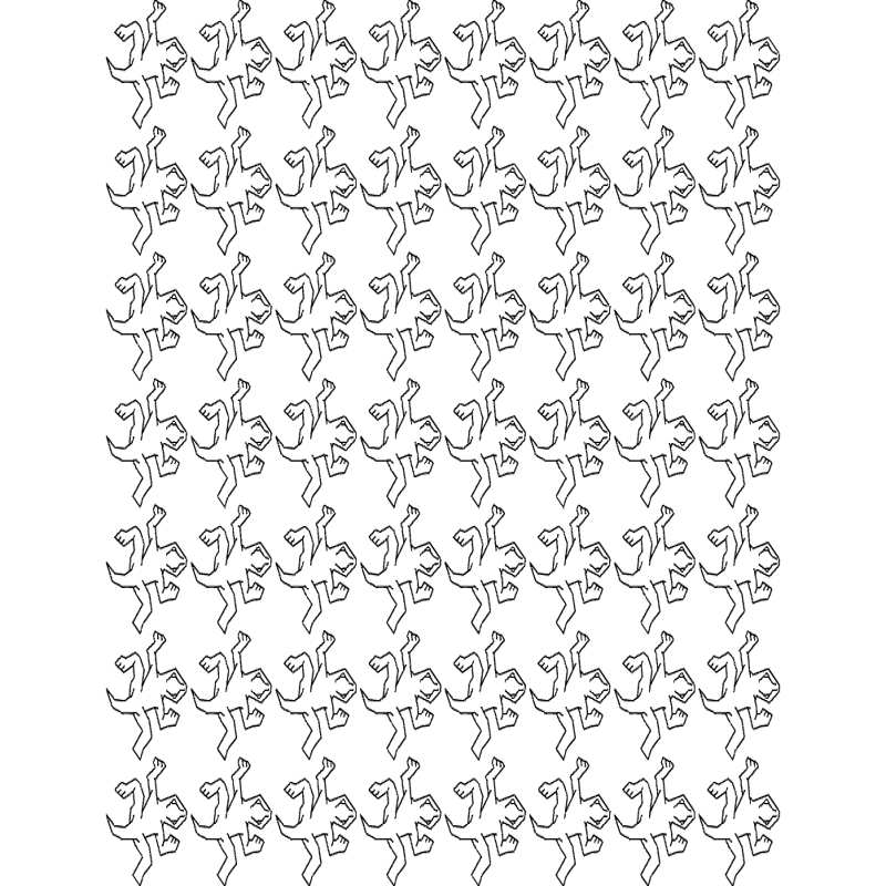 طرح کار Escher lizzards مناسب برای استفاده در دستگاه های cnc چوب و cnc لیزر - escher lizzards work dxf file