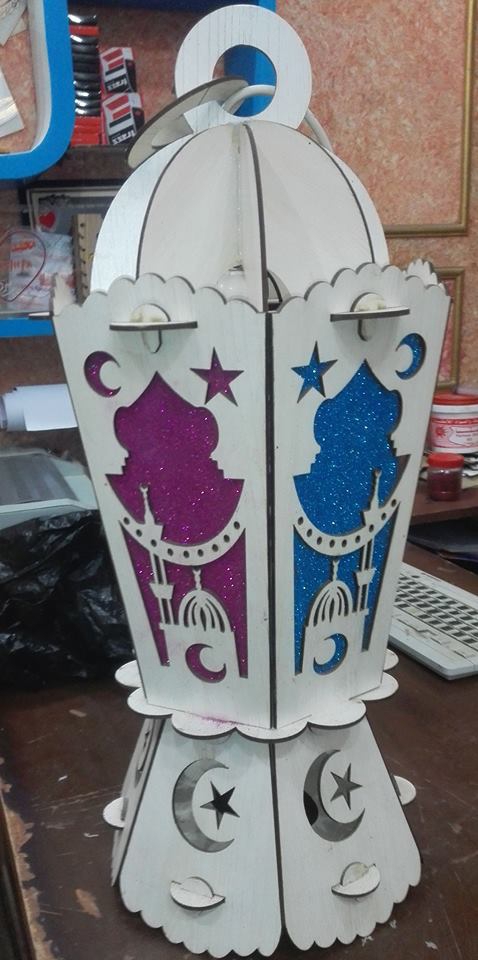 طرح فانوس چوبی ماه رمضان مناسب برای استفاده در دستگاه های cnc چوب و cnc لیزر - laser cut ramadan wooden lantern fanoos cdr file
