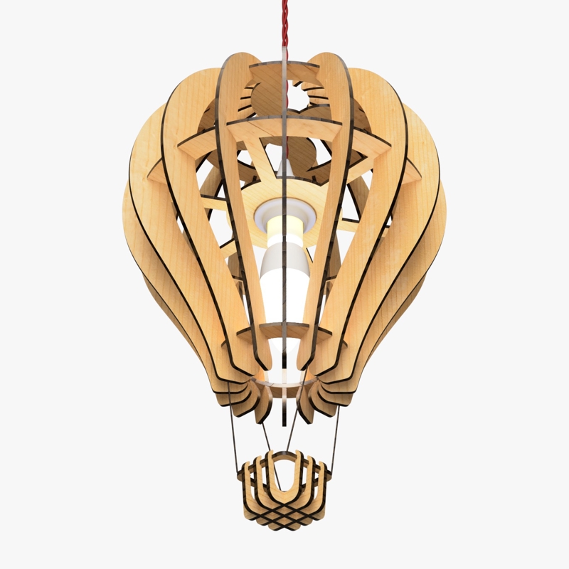 طرح چراغ سقفی بادکنکی مناسب برای استفاده در دستگاه های cnc چوب و cnc لیزر - laser cut balloon ceiling lamp cdr file