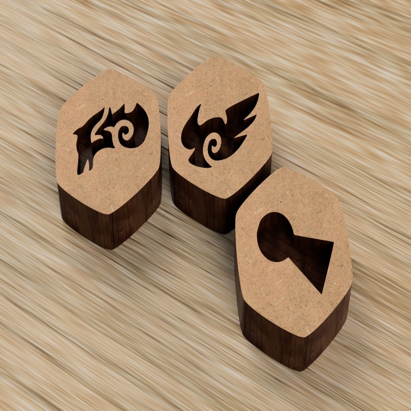 طرح جعبه کنترل جنگ مناسب برای استفاده در دستگاه های cnc چوب و cnc لیزر - laser cut war chest control markers svg file