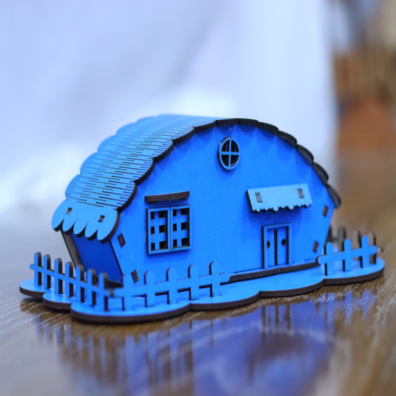 طرح خانه اسباب بازی چوبی با ضخامت 3 میلی متر مناسب برای استفاده در دستگاه های cnc چوب و cnc لیزر - laser cut wooden toy house 3mm cdr file