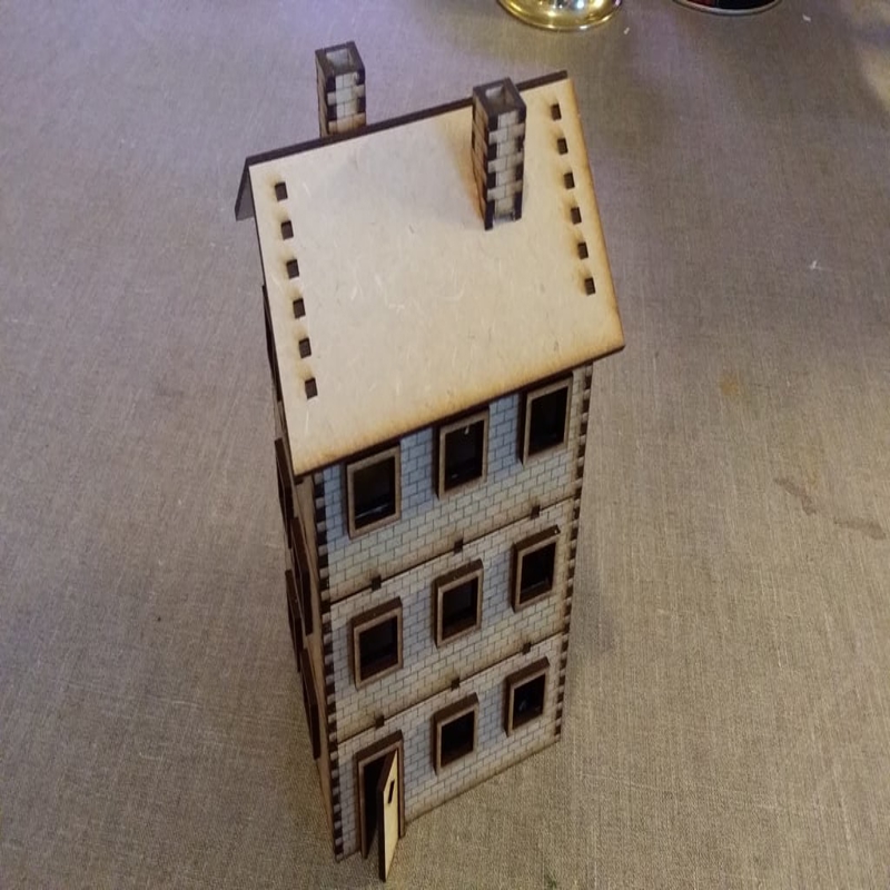 طرح خانه آجری سه طبقه مناسب برای استفاده در دستگاه های cnc چوب و cnc لیزر - laser cut brick house with three floors dxf file