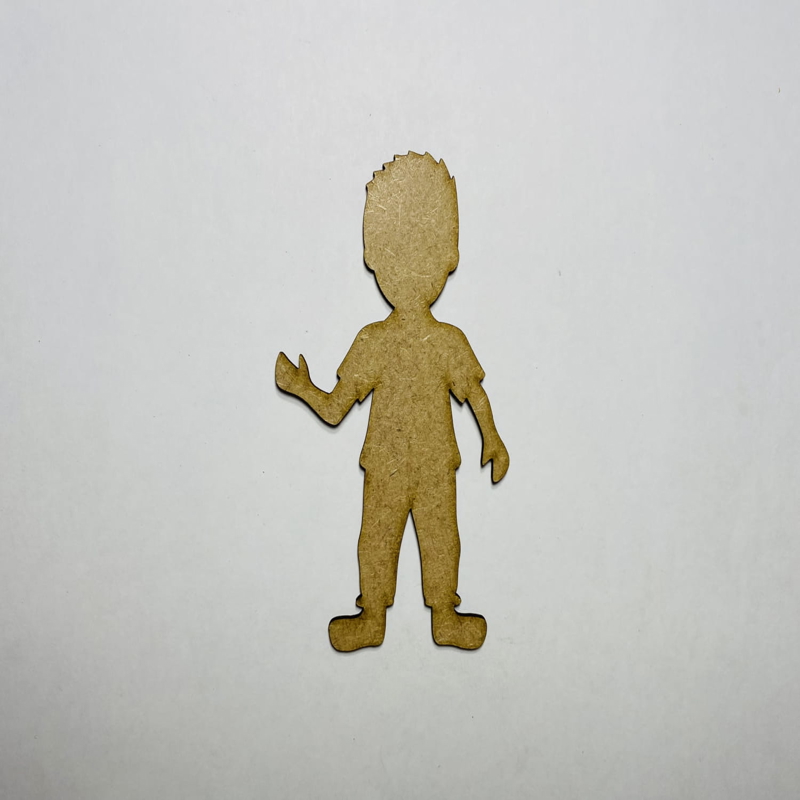 طرح پسر چوبی برای کاردستی مناسب برای استفاده در دستگاه های cnc چوب و cnc لیزر - laser cut wood boy cutout for crafts cdr file