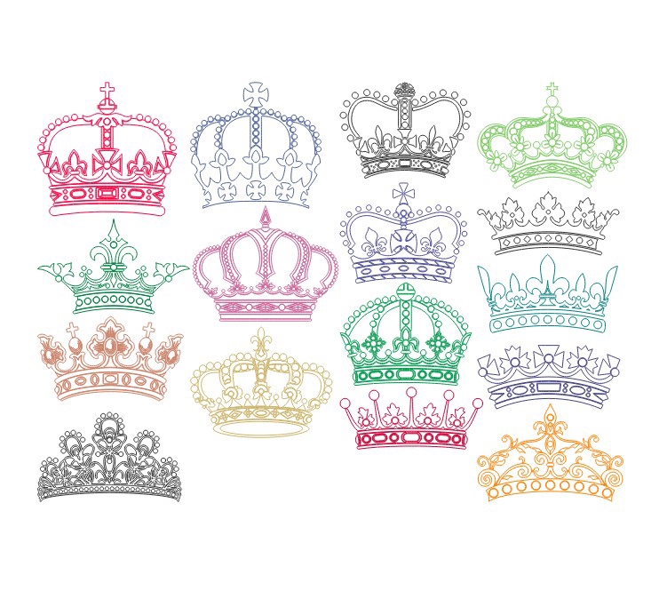 طرح تاج مناسب برای استفاده در دستگاه های cnc چوب و cnc لیزر - crowns dxf file