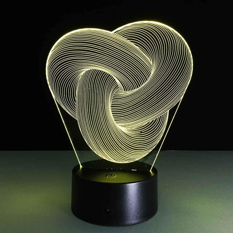 طرح گره انتزاعی و خطای دید سه بعدی لامپ مناسب برای استفاده در دستگاه های cnc چوب و cnc لیزر - laser cut abstract knot optical illusion 3d lamp dxf file