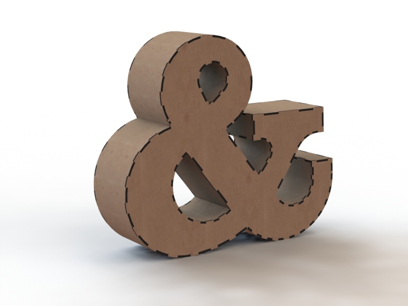 طرح علامت & با ضخامت 3 میلی‌متر مناسب برای استفاده در دستگاه های cnc چوب و cnc لیزر - laser cut ampersand symbol 3mm cdr file
