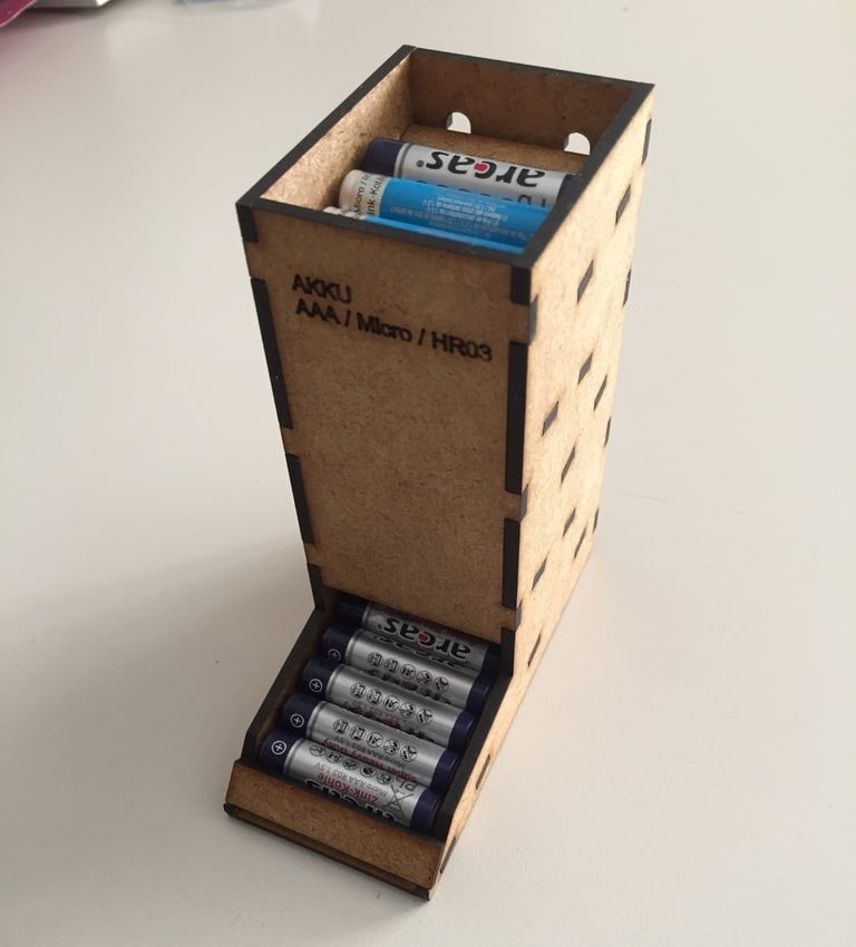 طرح جا باتری قلمی ( ) مناسب برای استفاده در دستگاه های cnc چوب و cnc لیزر - laser cut aaa battery holder dxf file