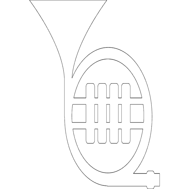 طرح شیپور توبا مناسب برای استفاده در دستگاه های cnc چوب و cnc لیزر - horn tuba dxf file