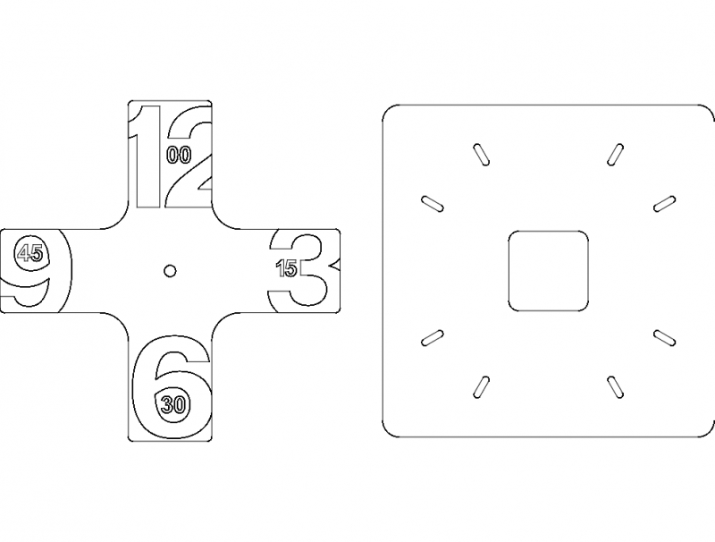 طرح سات ۲ مناسب برای استفاده در دستگاه های cnc چوب و cnc لیزر - saat 2 dxf file