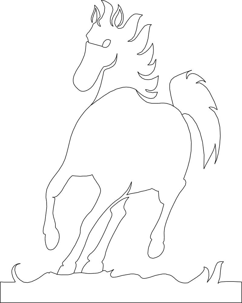 طرح اسب در حال دویدن مناسب برای استفاده در دستگاه های cnc چوب و cnc لیزر - running horse dxf file