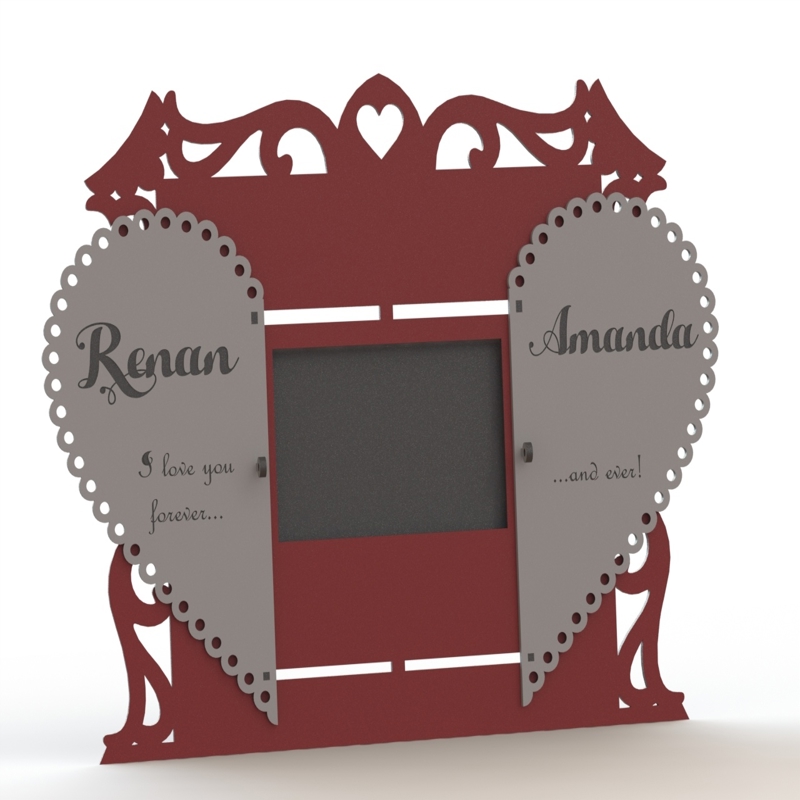 طرح قاب عکس دو نفره مناسب برای استفاده در دستگاه های cnc چوب و cnc لیزر - couple photo frame dxf file