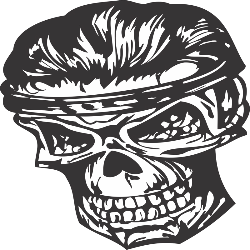طرح جمجمه ترسناک مناسب برای استفاده در دستگاه های cnc چوب و cnc لیزر - scary skull dxf file