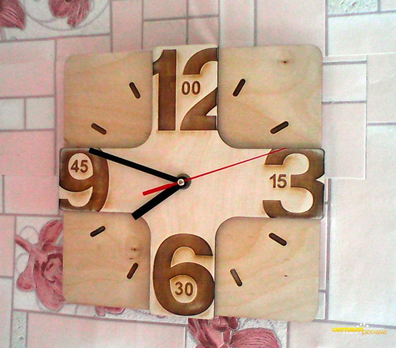 طرح ساعت دیواری مناسب برای استفاده در دستگاه های cnc چوب و cnc لیزر - laser cutting wall clock cdr file