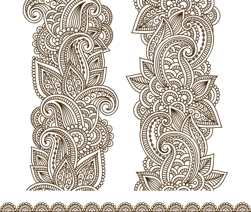 طرح تصویرسازی وکتوری مهندی مناسب برای استفاده در دستگاه های cnc چوب و cnc لیزر - vector illustration mehndi vector cdr file