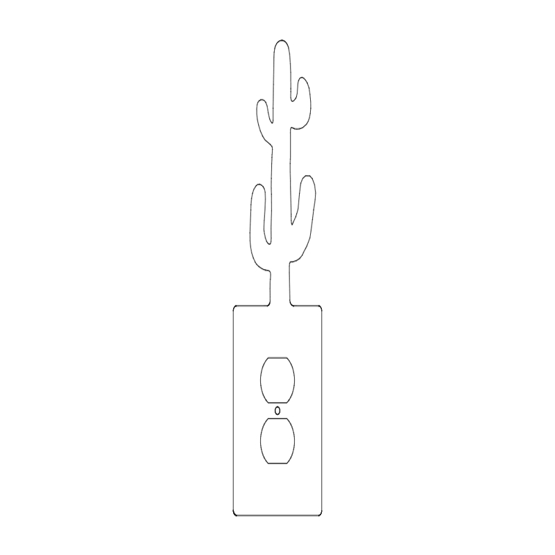 طرح صفحه پوششی کاکتوس مناسب برای استفاده در دستگاه های cnc چوب و cnc لیزر - cactus cover plate dxf file