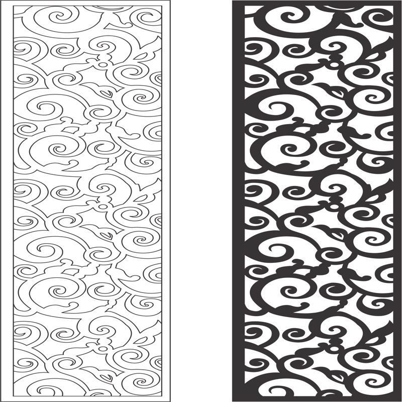 طرح تابلو گلدار مناسب برای استفاده در دستگاه های cnc چوب و cnc لیزر - floral panel cdr file