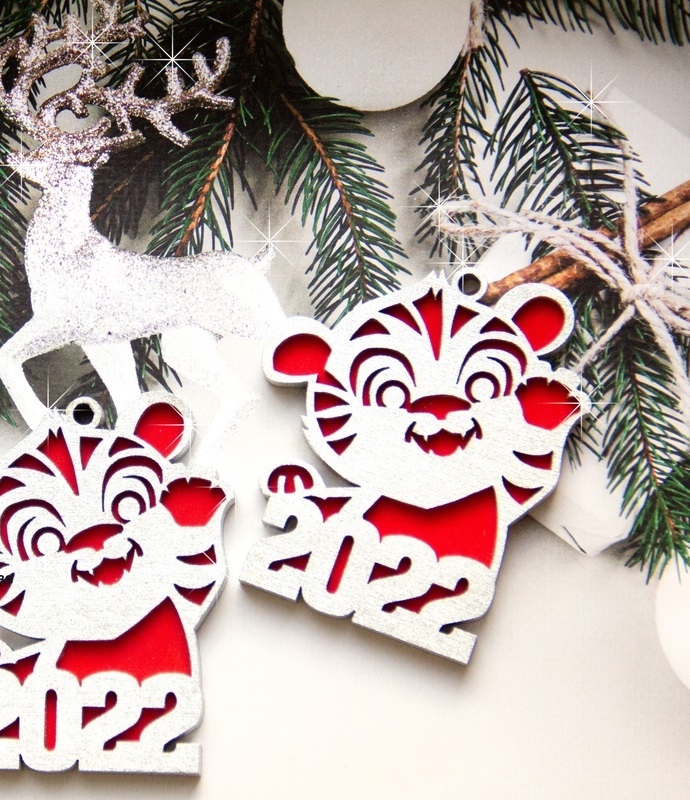 طرح ببر سال نو ۲۰۲۲ مناسب برای استفاده در دستگاه های cnc چوب و cnc لیزر - laser cut 2022 new year tiger cdr file