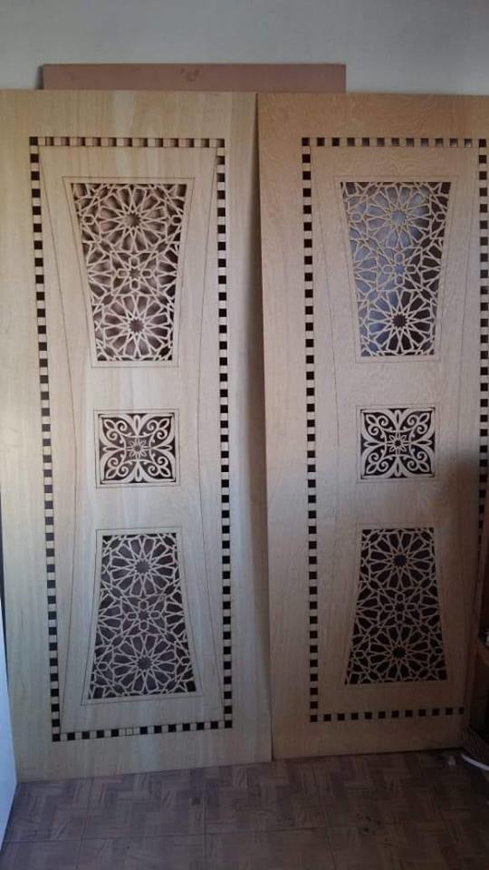 طرح درب با دستگاه cnc مناسب برای استفاده در دستگاه های cnc چوب و cnc لیزر - door laser cutting cnc dxf file