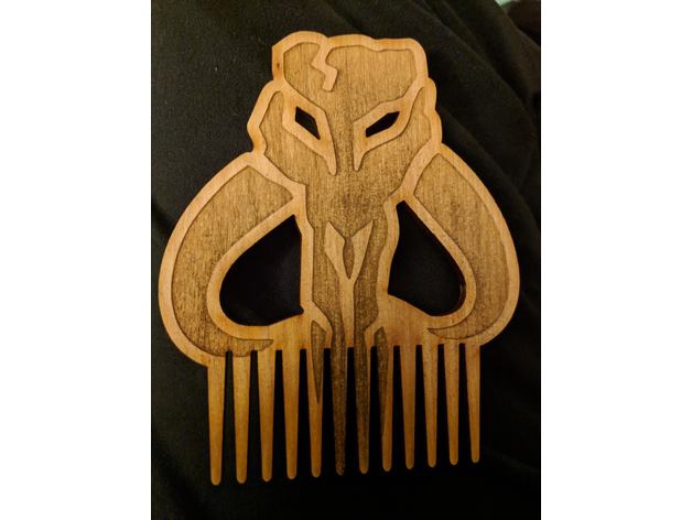 طرح شانه ریش مناسب برای استفاده در دستگاه های cnc چوب و cnc لیزر - laser cut beard comb dxf file
