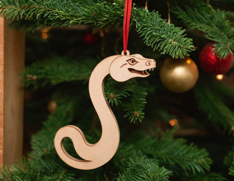 طرح حکاکی لیزری طرح مار مناسب برای استفاده در دستگاه های cnc چوب و cnc لیزر - laser cut snake ornament cdr file