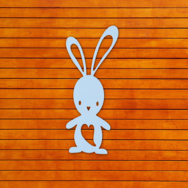 طرح خرگوش با طرح قلب مناسب برای استفاده در دستگاه های cnc چوب و cnc لیزر - laser cut bunny with heart cutout cdr file