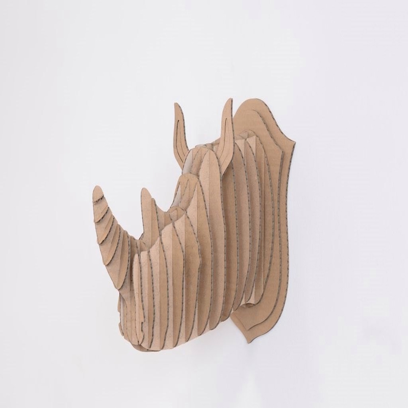 طرح سر کرگدن برای نصب روی دیوار مناسب برای استفاده در دستگاه های cnc چوب و cnc لیزر - laser cut rhino head wall mount cdr file