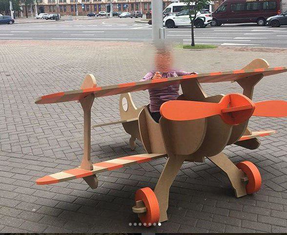 طرح هواپیمای چوبی طرح بازی مناسب برای استفاده در دستگاه های cnc چوب و cnc لیزر - laser cut wooden airplane play sturcture cdr file