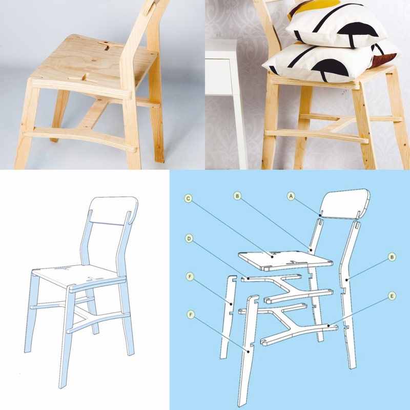 طرح صندلی x مناسب برای استفاده در دستگاه های cnc چوب و cnc لیزر - x chair dxf file