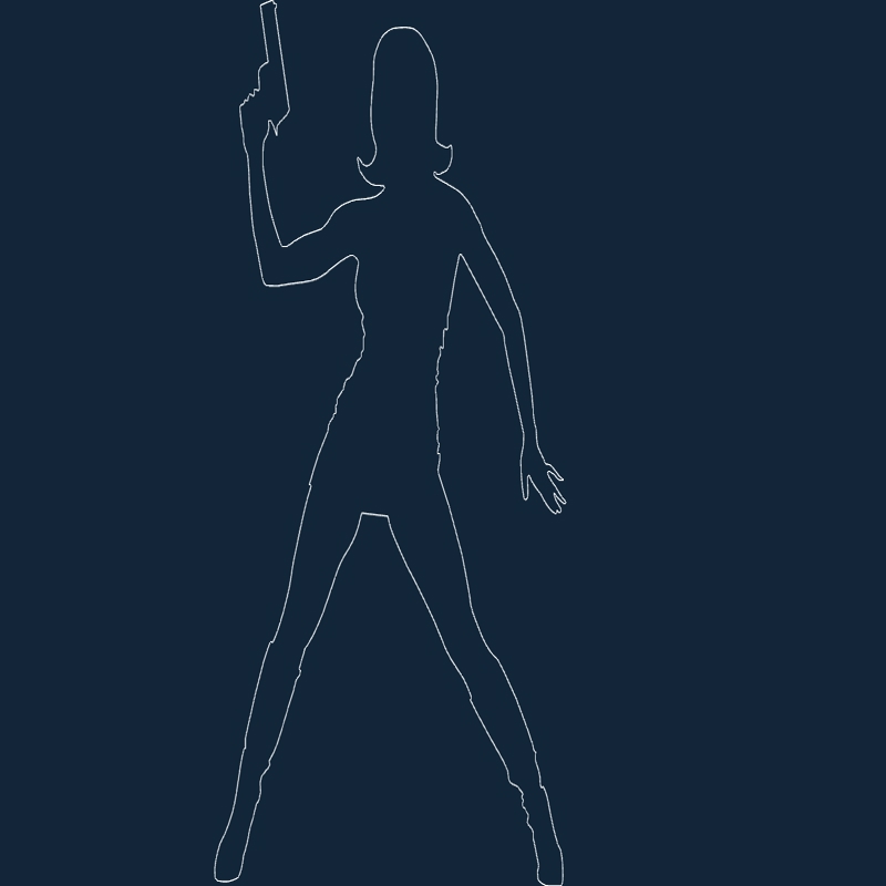 طرح دختر مامور مناسب برای استفاده در دستگاه های cnc چوب و cnc لیزر - agent girl dxf file
