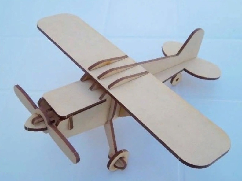 طرح هواپیمای اسباب بازی چوبی مناسب برای استفاده در دستگاه های cnc چوب و cnc لیزر - laser cut wooden toy airplane cdr file