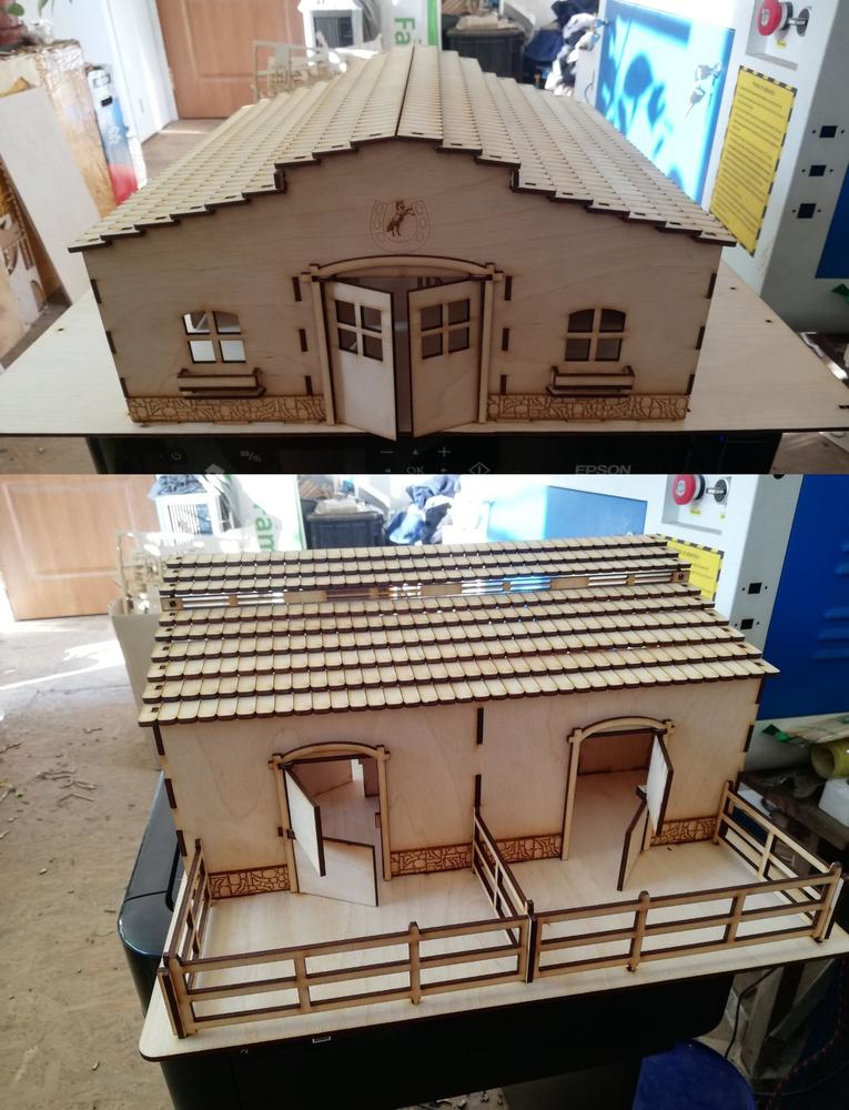 طرح اصطبل اسب مناسب برای استفاده در دستگاه های cnc چوب و cnc لیزر - laser cut horse stable barn cdr file