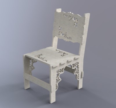 طرح صندلی ۲۰ میلی‌متری مناسب برای استفاده در دستگاه های cnc چوب و cnc لیزر - chair 20mm dxf file