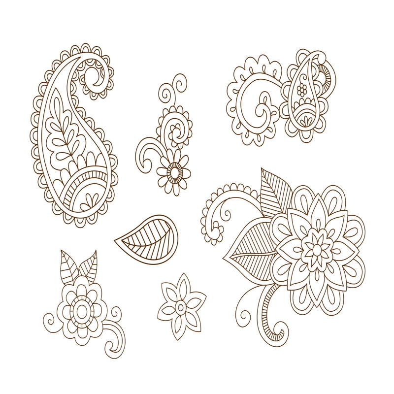 طرح وکتور طرح حنای مهدی مناسب برای استفاده در دستگاه های cnc چوب و cnc لیزر - mehndi henna desingn vectors cdr file