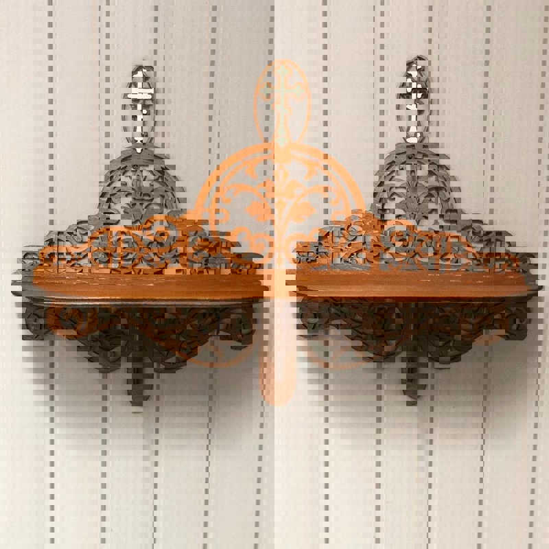 طرح قفسه دیواری محرابی مناسب برای استفاده در دستگاه های cnc چوب و cnc لیزر - laser cut wall altar shelf cdr file