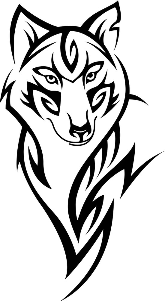 طرح وکتور خالکوبی سر گرگ مناسب برای استفاده در دستگاه های cnc چوب و cnc لیزر - wolf head tattoo design vector cdr file