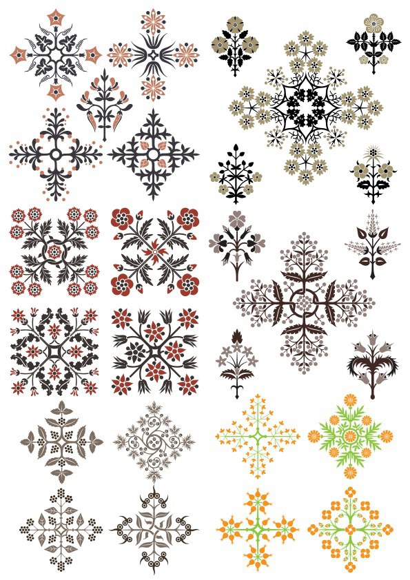 طرح گل بدون درز وکتور مناسب برای استفاده در دستگاه های cnc چوب و cnc لیزر - vector floral seamless cdr file