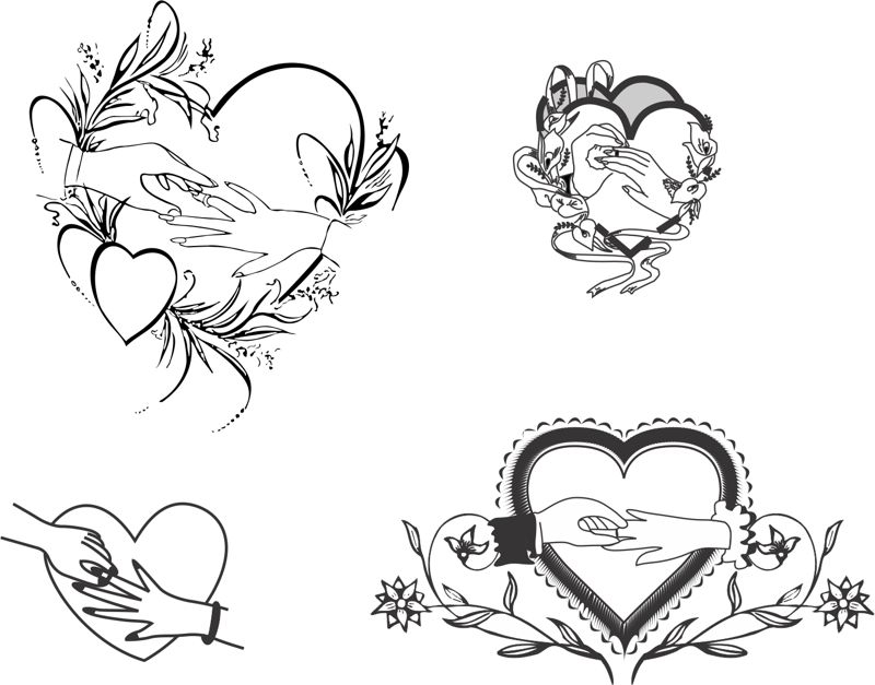 طرح فایل وکتور تزئینات کارت عروسی مناسب برای استفاده در دستگاه های cnc چوب و cnc لیزر - wedding card decorations vector cdr file