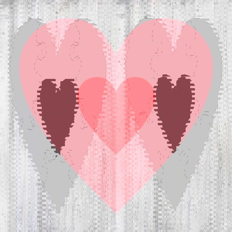 طرح پازل قلب مناسب برای استفاده در دستگاه های cnc چوب و cnc لیزر - laser cut heart puzzle template cdr file