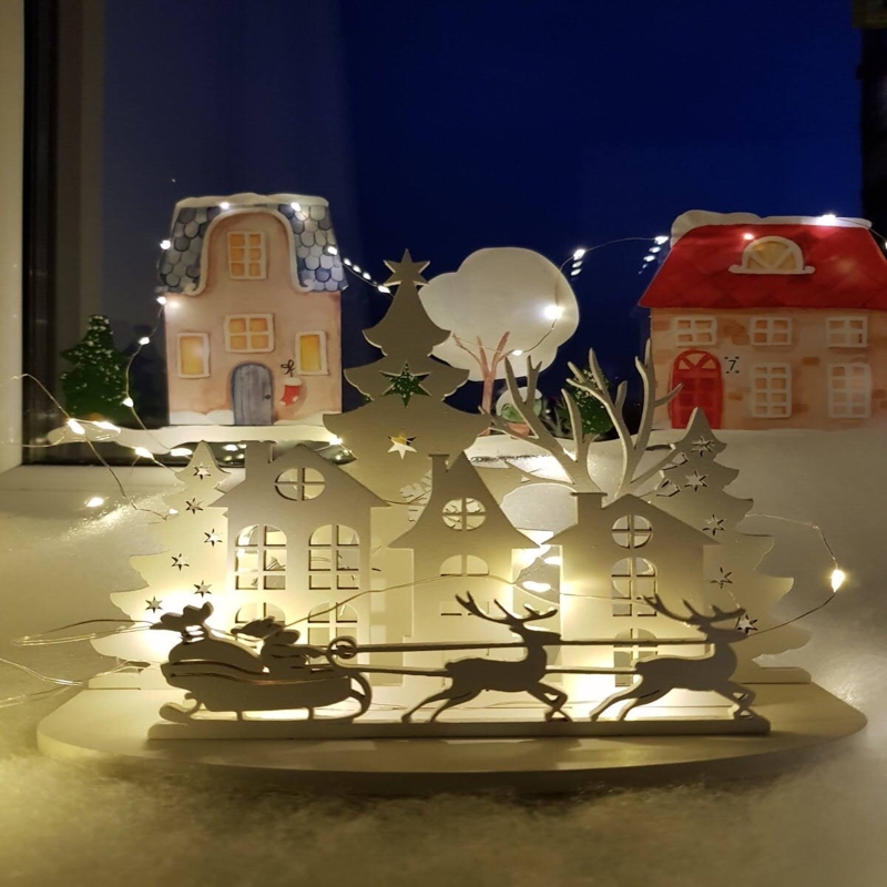 طرح تزئینات کریسمس کوچک مناسب برای استفاده در دستگاه های cnc چوب و cnc لیزر - laser cut christmas mini decoration cdr file