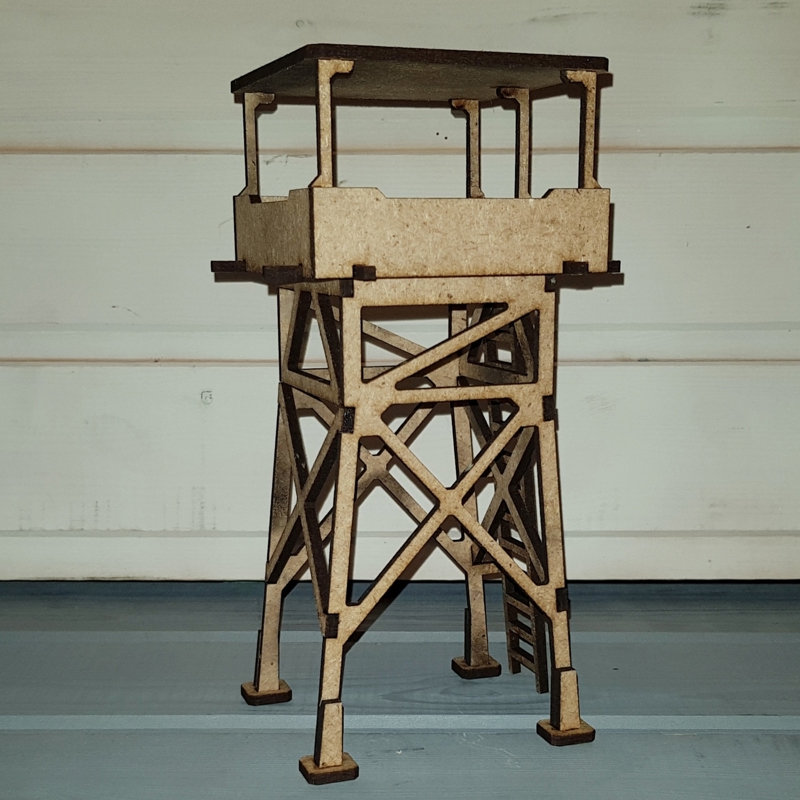 طرح مدل سه بعدی برج نگهبانی چوبی مناسب برای استفاده در دستگاه های cnc چوب و cnc لیزر - laser cut wooden guard tower 3d model dxf file