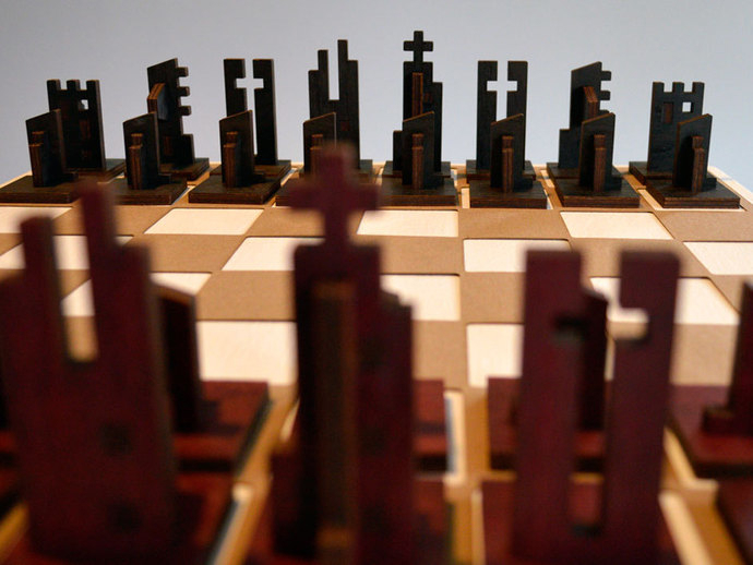 طرح ست شطرنج مدرن مناسب برای استفاده در دستگاه های cnc چوب و cnc لیزر - laser cut modern chess set dxf file