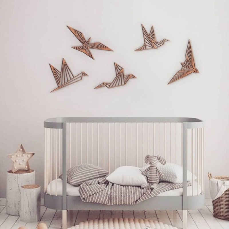 طرح هنری دیواری مدرن طرح پرنده چوبی مناسب برای استفاده در دستگاه های cnc چوب و cnc لیزر - laser cut wooden birds wall decor modern wall art cdr file